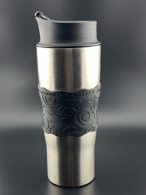 Starbucks French Press Travel Tumbler Stainless Steel Rubber Grip